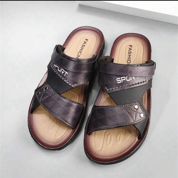 Black Men leather sandal - Picture 2 of 4